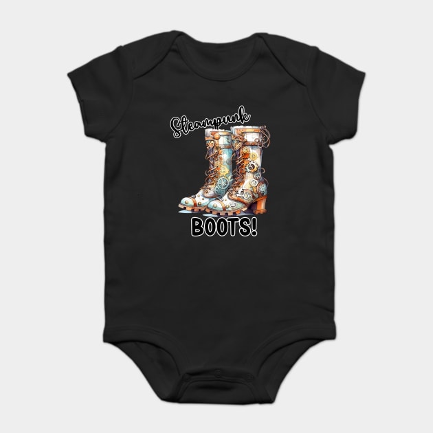 Steampunk Boots! Baby Bodysuit by Luxinda